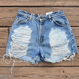 Vintage Levi Distressed Cutoff Jean Shorts Sz 8